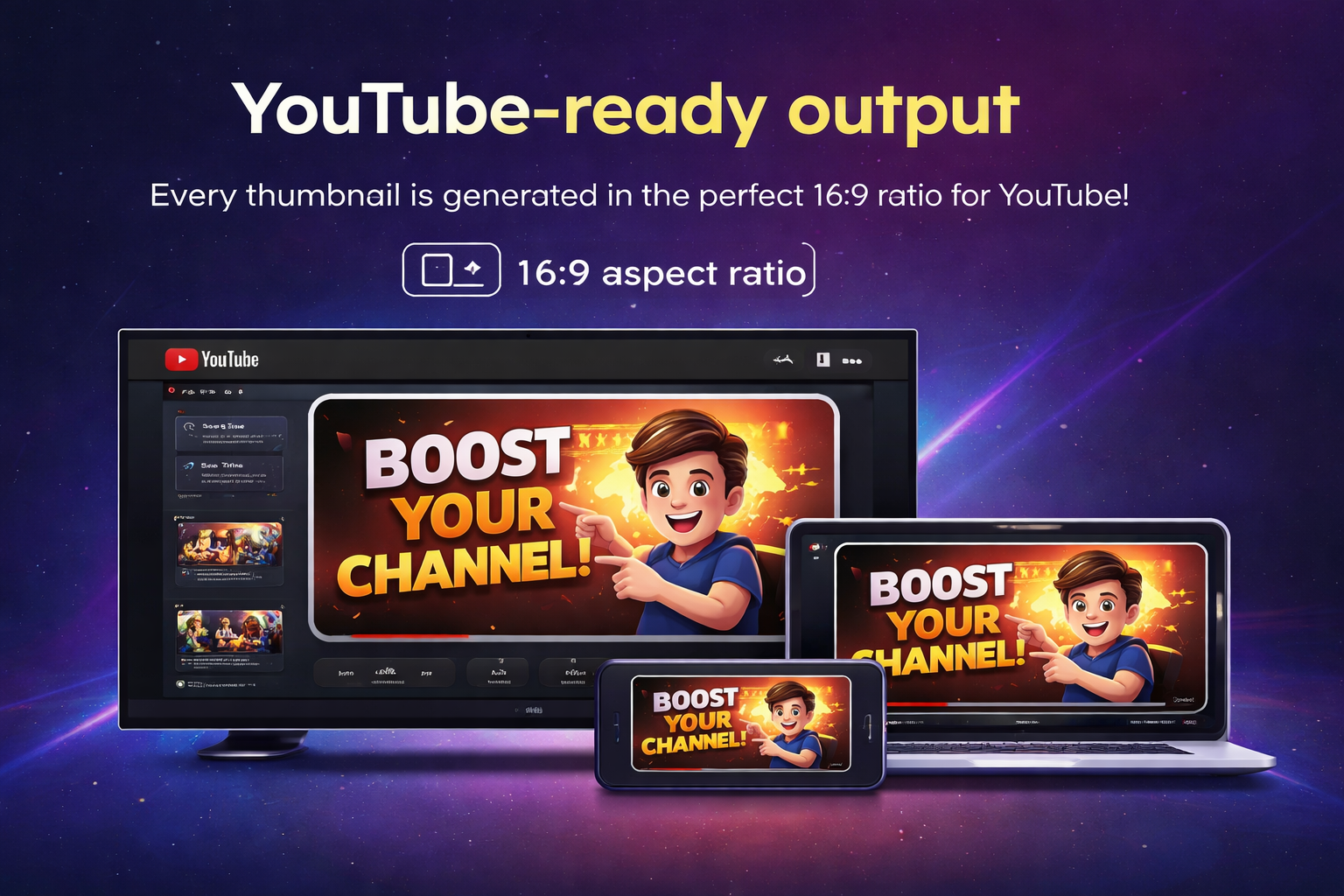 Example AI-generated YouTube thumbnail in 1280x720 resolution